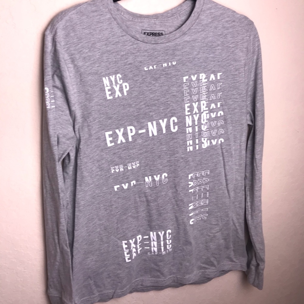 Express gray men’s long sleeve T-shirt size small
